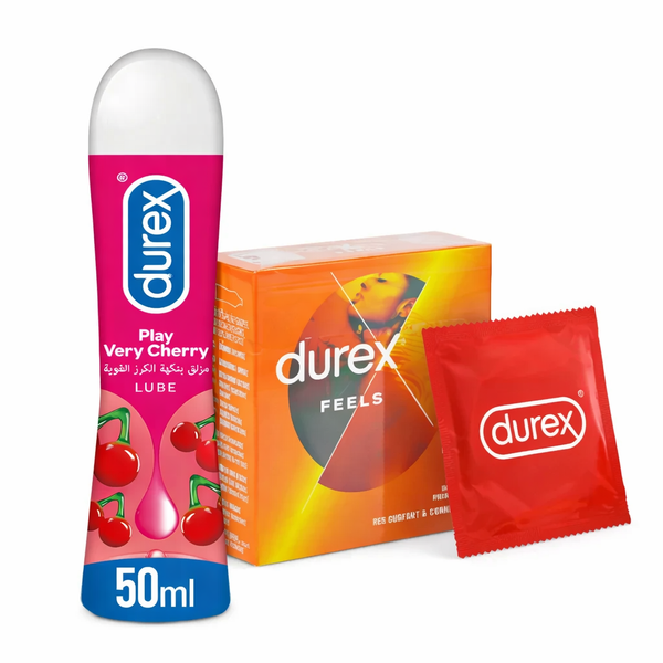 Durex Intimate Pleasure Deal | Durex Cherry Lube 50ml + Durex Feels Condoms 3s