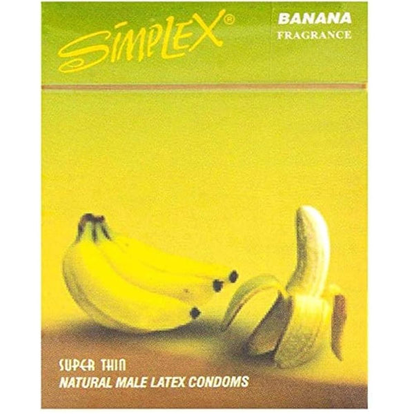 Simplex Super Thin Natural Latex Banana Flavored Condom – Pack of 12