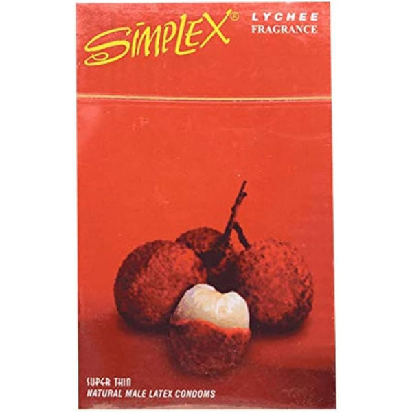 Simplex Super Thin Natural Latex Lychee Flavored Condom – Pack of 12