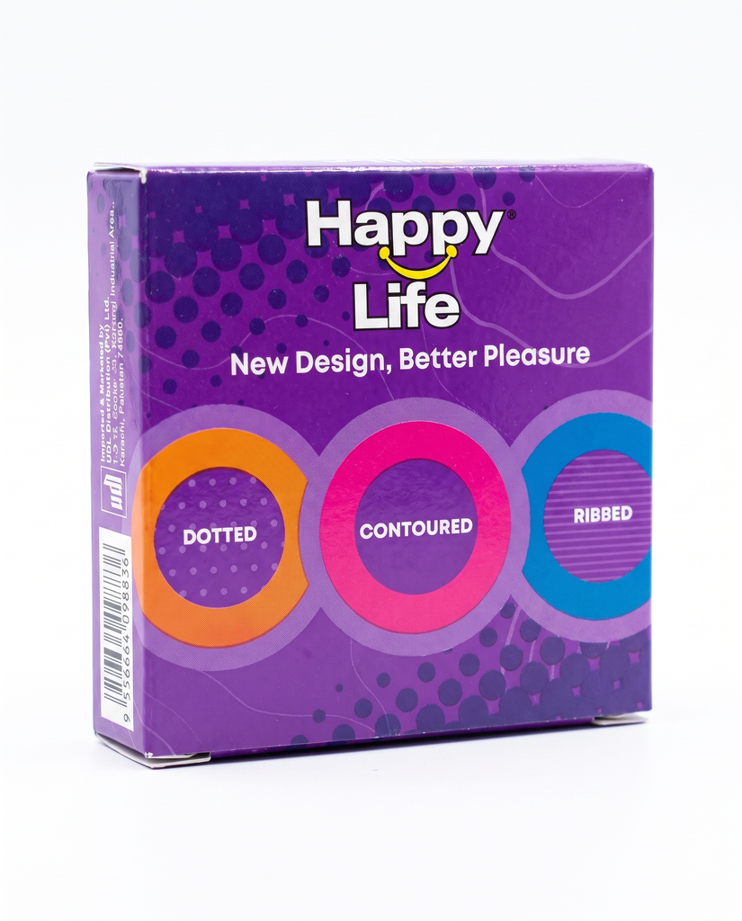 Happy Life Textured Condoms – 3 Pack