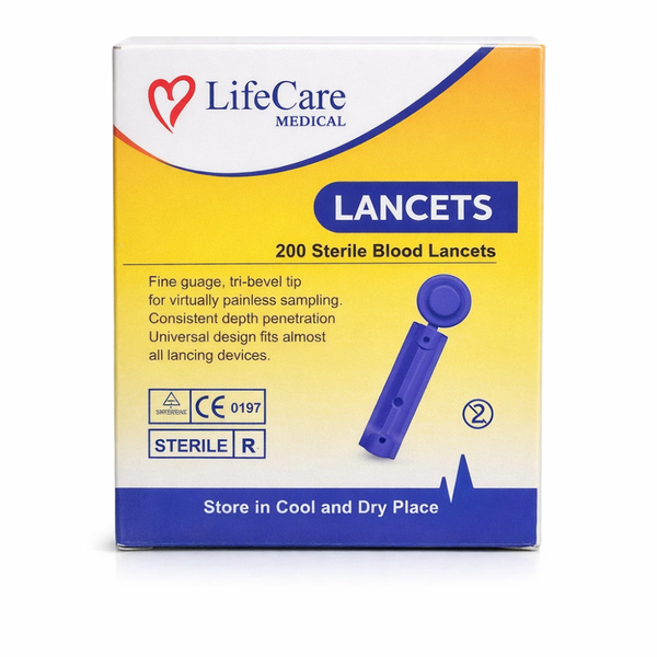 LifeCare Sterile Blood Lancets Sugar Test Needles - 200s