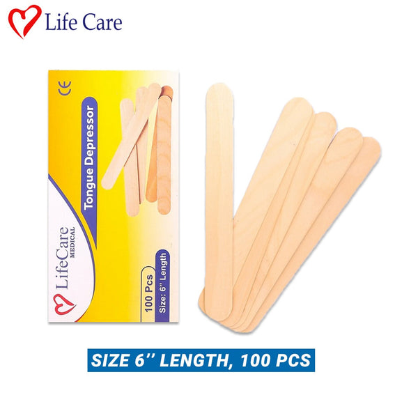 LifeCare wooden tongue depressor 6 inch sticks pack of 100.