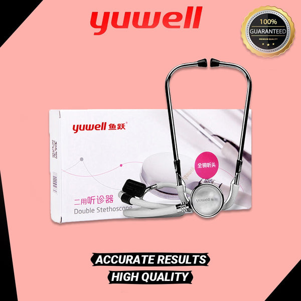 Yuwell dual head stethoscope with packaging box.