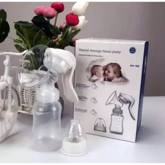 Portable Manual Massage Milk Pump With Feeding Bottle