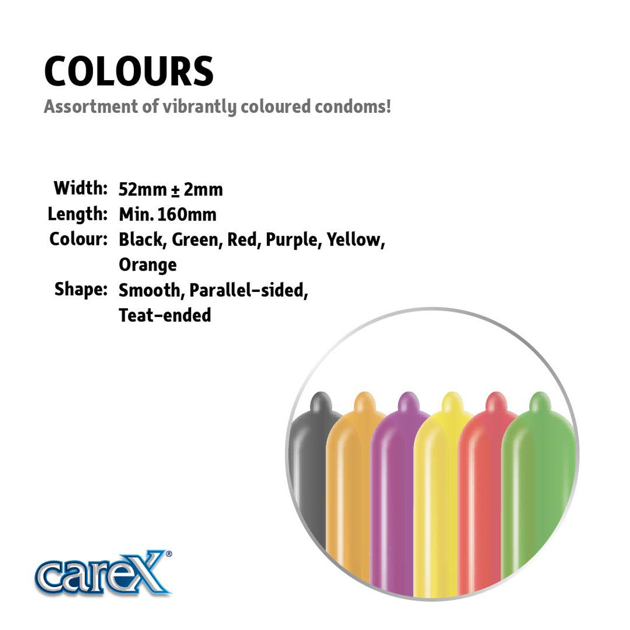 Carex Lubricated Colours Condoms – Wellexy