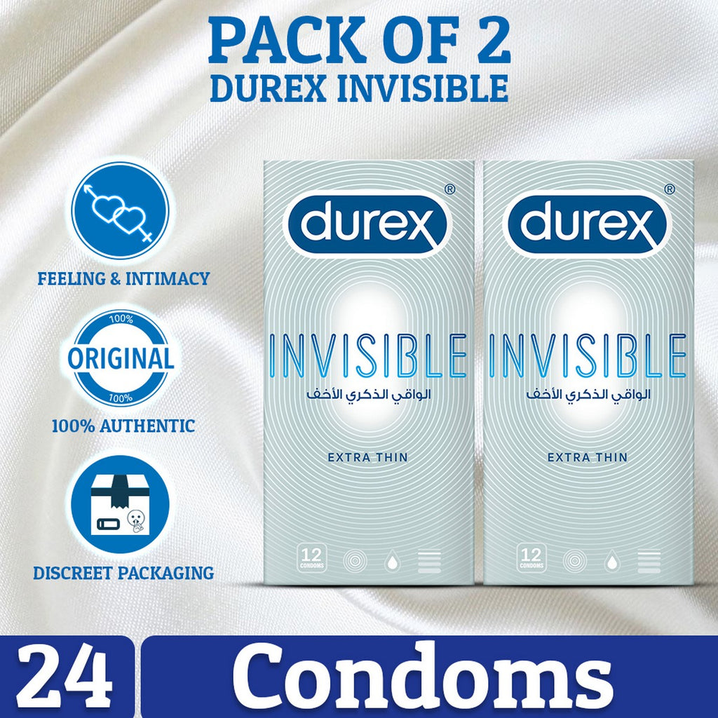 Pack of 2 Durex Invisible Condoms 12's