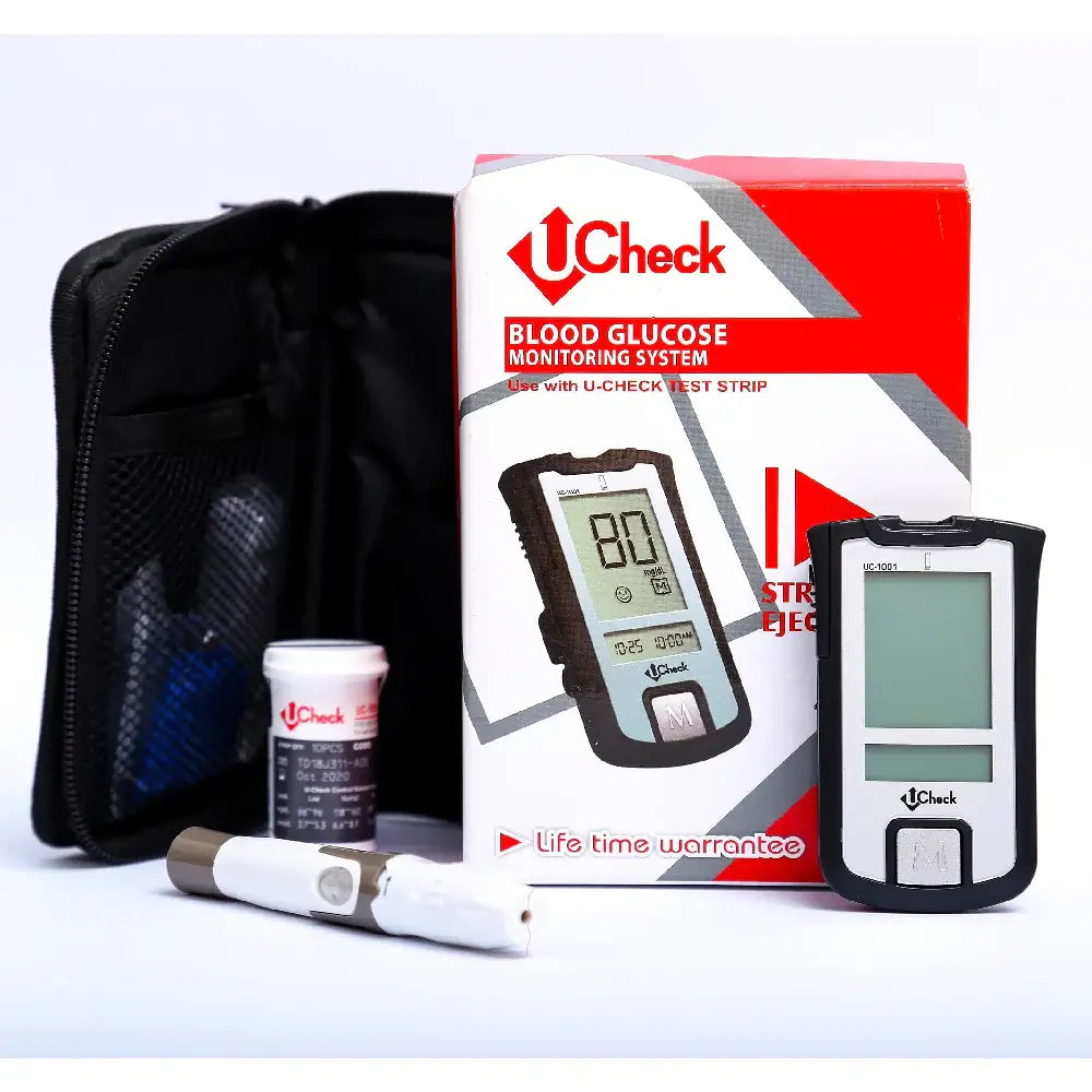 Ucheck Glucose Sugar Test Meter Kit Glucometer - with free accessories